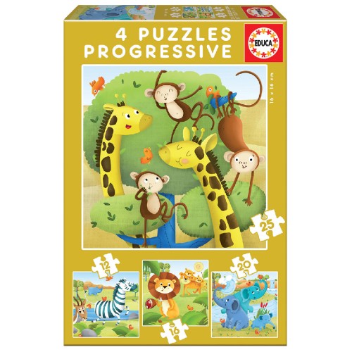 Educa Puzzle 12-16-20-25 Wild Animals (80-17147)