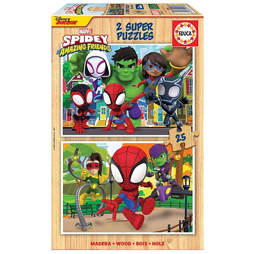 Educa 2x25 Spidey & His Amazing Friends Wood Puzzles (80-19289)