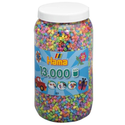 Hama Beads Midi Pastel Mix, 13.000 Pcs (211-50)