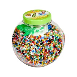 Hama Beads Midi 15,000 Pcs + 3 Plates, Stackable Green Bucket (2067)