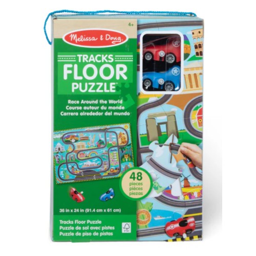 Melissa & Doug Race Around The World Tracks Floor Puzzle (31009)