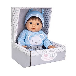Tiny Treasures Blue Bear Doll Brown Hair (30543)