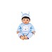 Tiny Treasures Blue Bear Doll Brown Hair (30543)