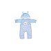 Tiny Treasures Blue Bear Doll Brown Hair (30543)