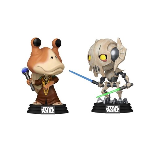 Funko Pop 2-pack Disney Star Wars Clone Wars Jar Jar Binks Vs General Grievous (gamestop Exclusive) 9cm