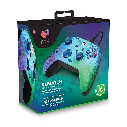 Controller Pdp Rematch Wired Glitch Green