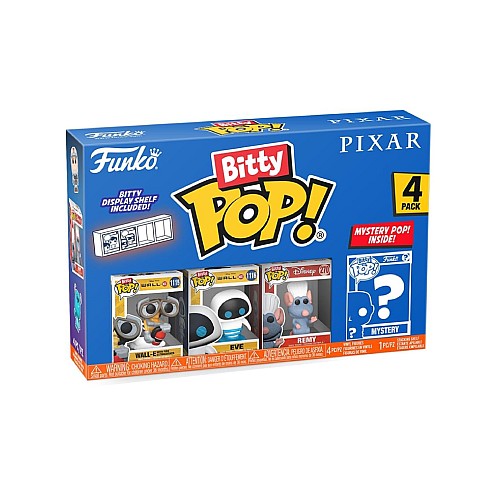 Funko Bitty Pop 4-pack Disney Pixar Wall-e, Eve, Remy, Mystery Pop!