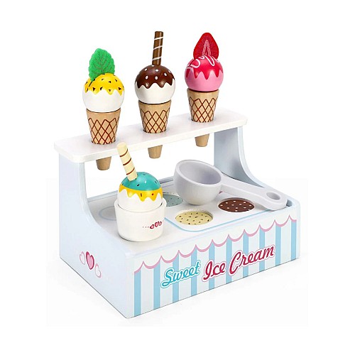 Small Wood Mini Ice Cream Shop (l40227)