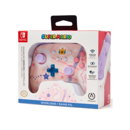 Powera Enhanced Wireless Controller Princess Peach Plaid