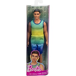 Barbie Ken Ombre Tank Jean Shorts With Black Hair Doll Fashionistas (hyv00)