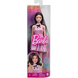 Barbie Fashionistas #224 Brown Hair With Pink Plaid Dress Doll (hrh21)