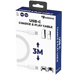 Subsonic Usb-c/usb-c Charge & Play Cable 3m (slim)