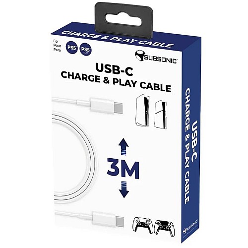 Subsonic Usb-c/usb-c Charge & Play Cable 3m (slim)