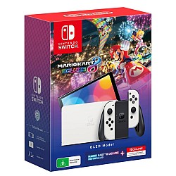 Console Oled White + Mario Kart 8 Deluxe + 12 Months Membership