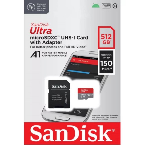 Sandisk Microsdxc Ultra 512gb 150mb/s Uhs-i Adap-s