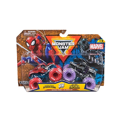 Monster Jam 1:64 Marvel 2 Pack Spider-man Vs. Black Panther