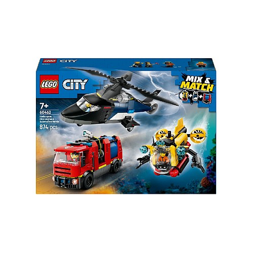 Lego City Helicopter, Fire Engine & Submarine 60462