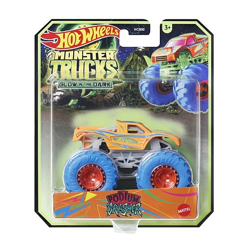 Mattel Hot Wheels Monster Trucks Glow In The Dark Podium Crasher (hwc84)