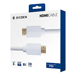 Nacon Hdmi Cable 2.1 Braided 8k 3m White