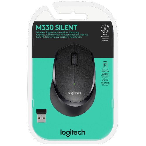 Mouse Logitech M330 Usb Optical Black Wireless