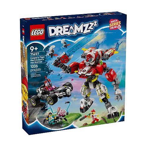 Lego Dreamzzz Cooper's Tiger Mech & Zero's Hot Rod Car (71497)