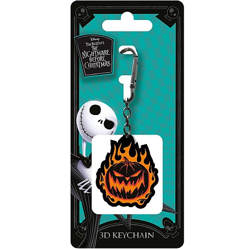 The Nightmare Before Before Christmas (flaming Pumpkin) 3d Keychain