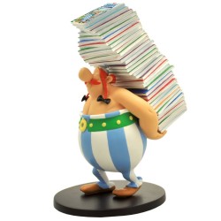 Obelix Pile Of Comics 15cm