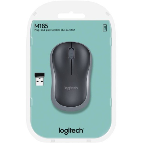 Mouse Logitech M185 Usb Grey Wireless