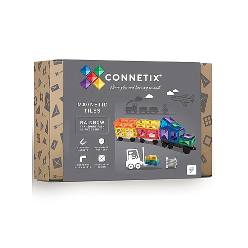 Connetix Transport Pack Rainbow 50 Pieces (ct-r-00050-tr)