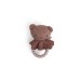 Smallstuff Rattle, Bear Face On Siliconee Ring, Dark Rose (40008-93)