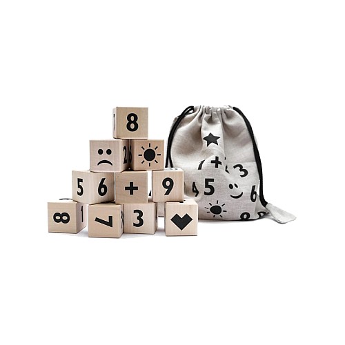 Ooh Noo Wooden Math Blocks Black (40mb1801)