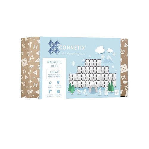 Connetix Rectangle Pack 12 Pieces Clear (ct-c-00012-re)