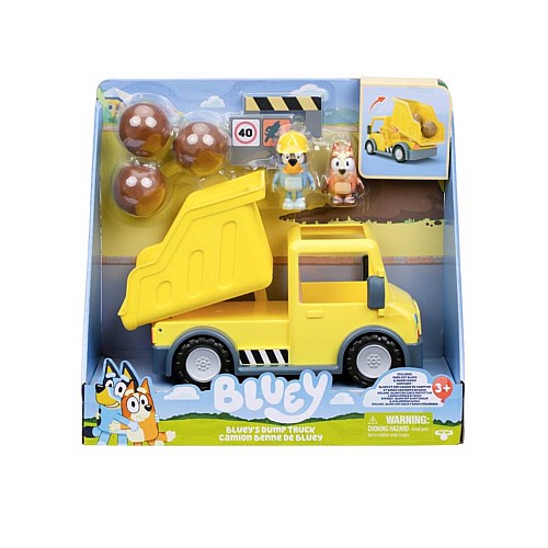 Bluey's Dump Truck With Exclusive Hard-hat Bluey And Muddy Bingo Figures (90317)