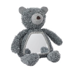 Smallstuff Activity Bear & Mirror, Wool Boucle, Grey (40048-04)