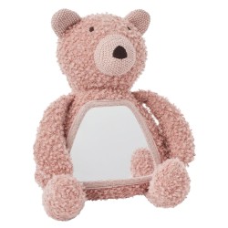 Smallstuff Activity Bear With Mirror, Wool Boucle, Rose (40048-05)