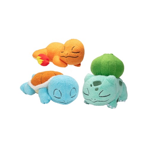 Pokemon Sleeping Plush 3 Pack Bulb, Char, Squirtle 12 Cm