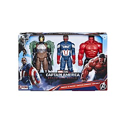Captain America Brave New World Titan Heroes Pack Of 3 Figures (f9295)