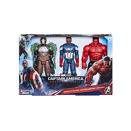 Captain America Brave New World Titan Heroes Pack Of 3 Figures (f9295)