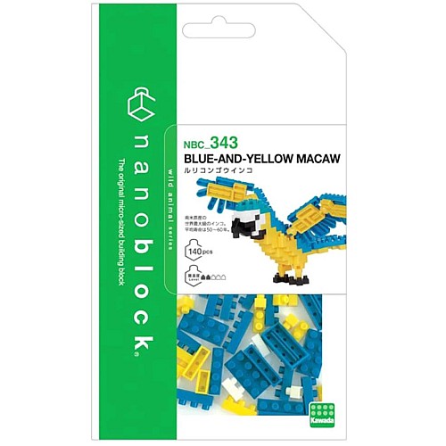 Bandai Nanoblock Animal Perroquet Bleu Et Jaune Building Block (nbc343)