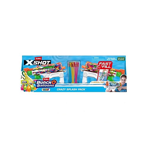 X- Shot Water Fast-fill Skins Hyper Load 2pk & 100 Crazy Bunch O Balloons (56569)