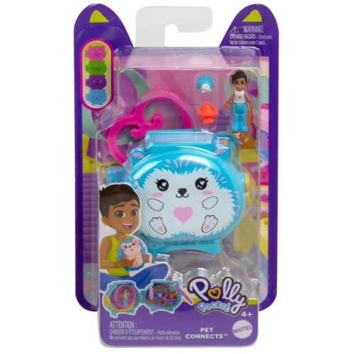 Polly Pocket Mini Pet Connects Hedgehog Compact Playset (hxx23)