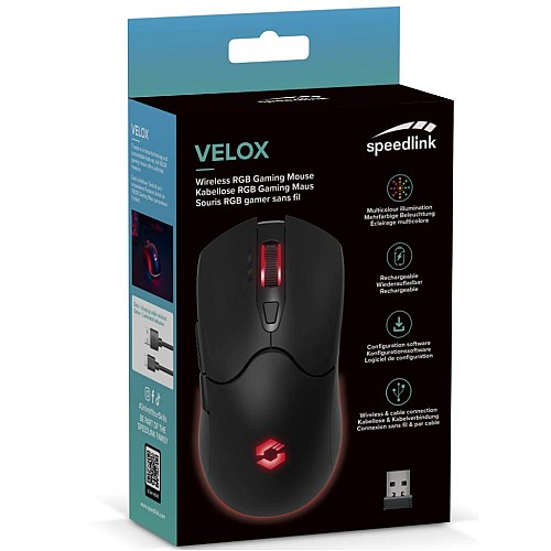 Speedlink Velox Rechargeable Rgb Mouse Wireless Black