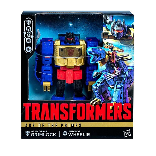 Transformers Age Of Primes Leader Class G2 Universe Grimlock & Autobot Wheelie 2-pack 19cm (g0487)
