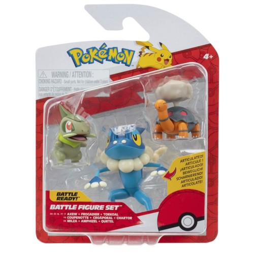 Pokemon Battle Figure 3 Pack Torkoal, Axew, Frogadier (pkw4089)