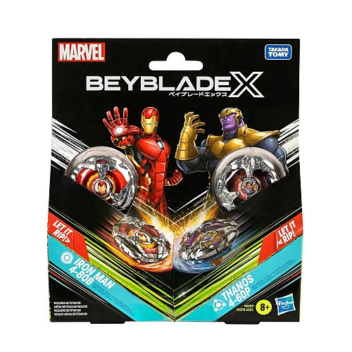 Marvel Bey Blade X Iron Man 4-80b Vs. Thanos 4-60p (g0287)