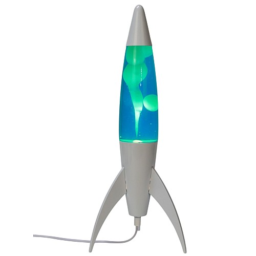Itotal Rocket Lava Lamp White Base, Blue Liquid And White Wax Blue