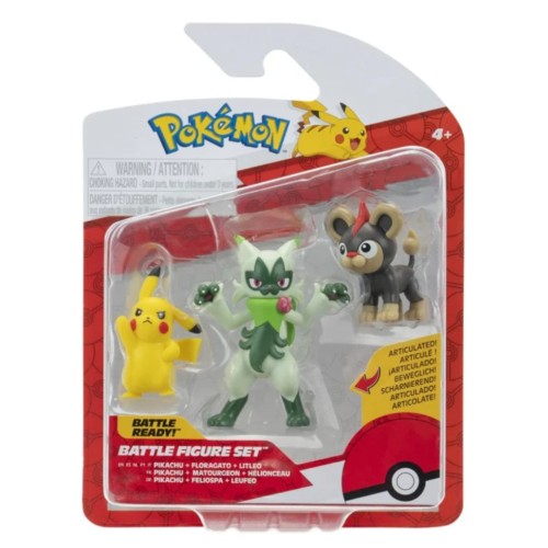 Pokemon Battle 3 Pk Litleo, Pikachu, Floragato (pkw4087)