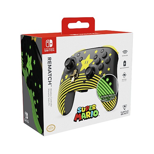 Turtle Beach Rematch Wireless Controller Super Mario Star (glows In The Dark)