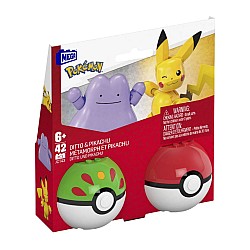 Mega Pokemon Poke Ball 2-pack Building Pikachu & Ditto (jct43)