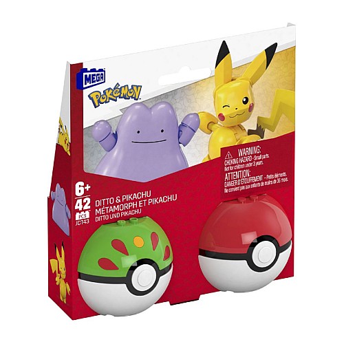 Mega Pokemon Poke Ball 2-pack Building Pikachu & Ditto (jct43)